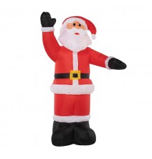 Фигура праздничная надувная 3D  "Дед Мороз приветствует", размер 240 см, внутр подсветка 5 диодов , компр/адапт 12В, IP 65  511-112  NEON-NIGHT