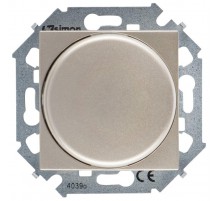 Simon 15 Шампань Светорегулятор поворотно-нажимной электронный, переключатель, 500Вт 230В, винт. зажим  1591790-034  Simon