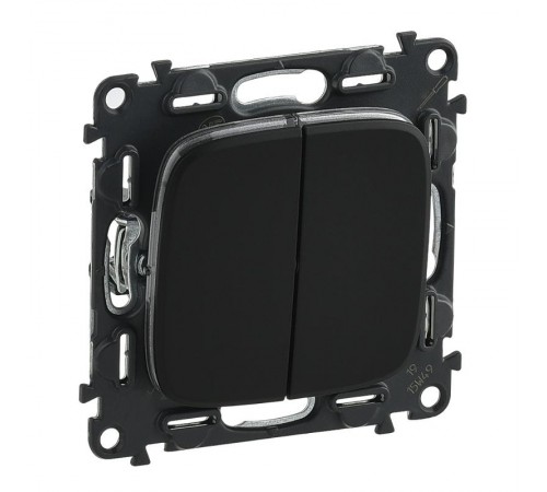 Valena ALLURE DIY Антрацит Переключатель 2-клавишный 10А 250В  752918  Legrand