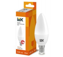 Лампа светодиодная LED 5Вт Е14 220В 3000К C35 свеча  LLE-C35-5-230-30-E14  IEK