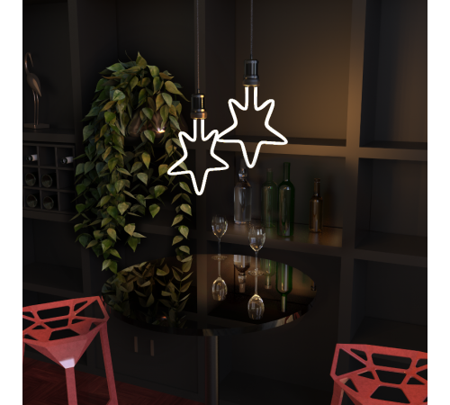 Лампа светодиодная LED Filament Bulbless Star Milky E27 7W 580lm 2700K 135*195mm 1/10/100  1006802104  Gauss