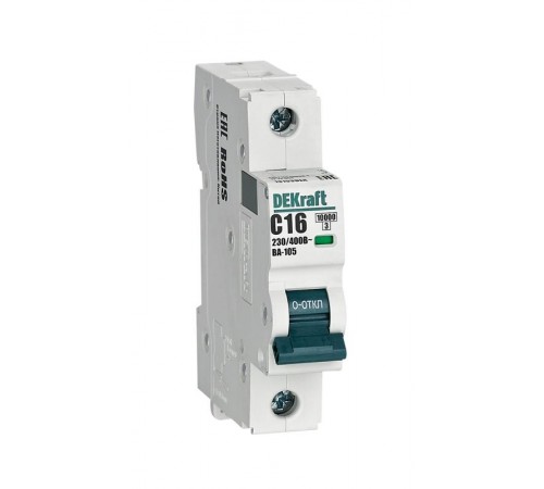 Выключатель автоматический  однополюсный ВА-105 16А C 10кА  13153DEK  DEKraft