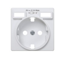 Накладка для розетки Schuko с зарядным устройством 2хUSB белого цвета S82  8200049-030  Simon