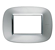 Axolute декоративные накладки в форме эллипса, металлизированные, цвет зеркальный алюминий, на 3 модуля  HB4803XC  Legrand