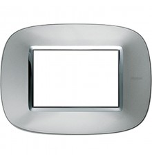 Axolute декоративные накладки в форме эллипса, металлизированные, цвет зеркальный алюминий, на 3 модуля  HB4803XC  Legrand