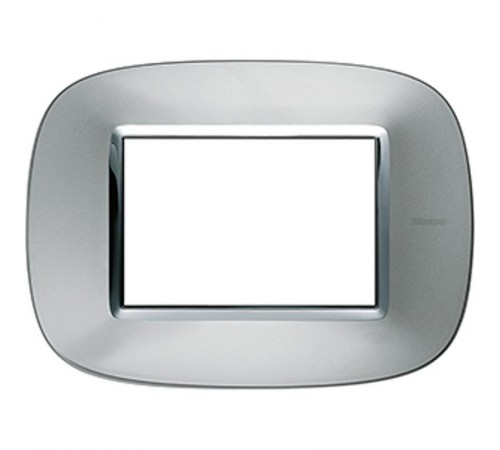 Axolute декоративные накладки в форме эллипса, металлизированные, цвет зеркальный алюминий, на 3 модуля  HB4803XC  Legrand