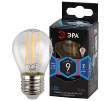 Лампа светодиодная F-LED P45-9w-840-E27 (филамент, шар, 9Вт, нейтр, E27)  Б0047029  ЭРА