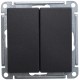 W59 Черный бархат Переключатель 2-клавишный 10АХ  VS610-256-6-86  SE
