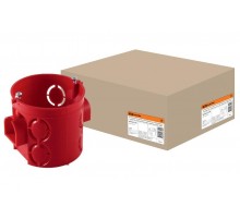 Коробка установочная 68х62 стыковочные узлы, красная с саморезами  SQ1402-1106  TDM