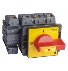 Выключатель-Разъединитель 4P 175A IP20 с красной рукояткой на дверцу 4 винта 1 замок  MSD175460R  SE