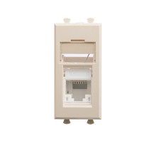 Компьютерная розетка "Ванильная дымка" "Avanti" RJ-45 модульная, кат. 6, 1 мод  4405291  DKC