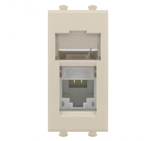 Компьютерная розетка "Ванильная дымка" "Avanti" RJ-45 модульная, кат. 6, 1 мод  4405291  DKC