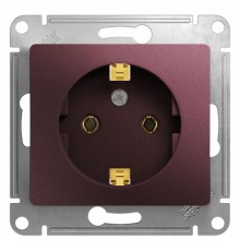 Glossa Баклажановый Розетка с заземлением  GSL001143  SE