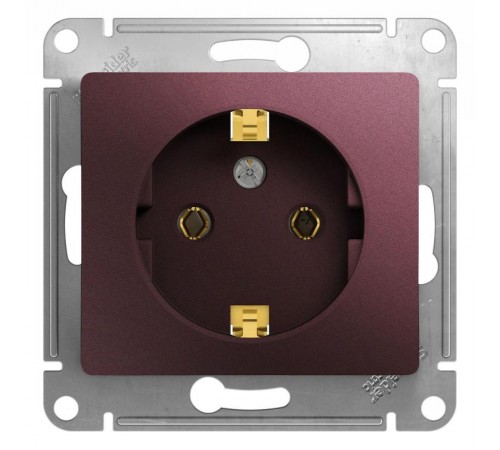 Glossa Баклажановый Розетка с заземлением  GSL001143  SE