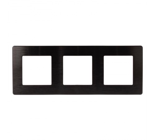 Рамка для розеток и выключателей серия 12 12-5103-06 на 3 поста, сатин, чёрный  Б0052524  ЭРА