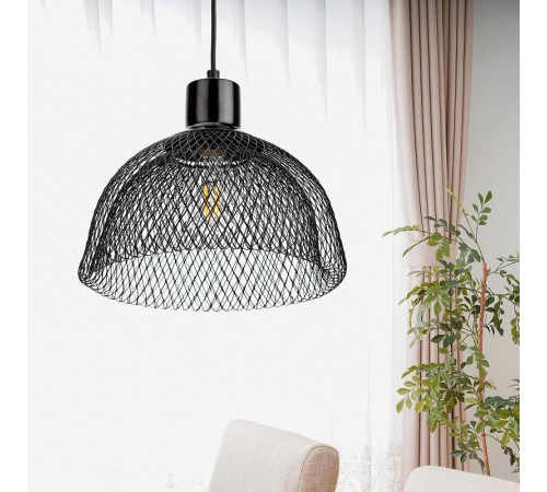 Светильник подвесной PL6 BK металл, E27, max 60W, d250 мм, черный  Б0037453  ЭРА