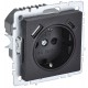 BRITE Розетка с заземлением со шторками 16А с USB A+C 18Вт РЮш11-1-БрЧ черный  BR-R14-16-U22-018-K02  IEK