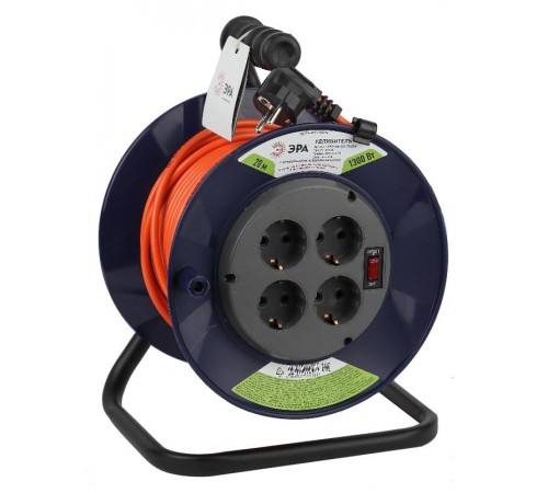 Удлинитель силовой ЭРА RPx-4es-3х0.75-20m на п. катушке c/з 4 гн 20м ПВС 3х0.75  Б0046845  ЭРА