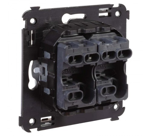 Выключатель двухклавишный в стену, "Avanti", "Закаленная сталь"  4404104  DKC