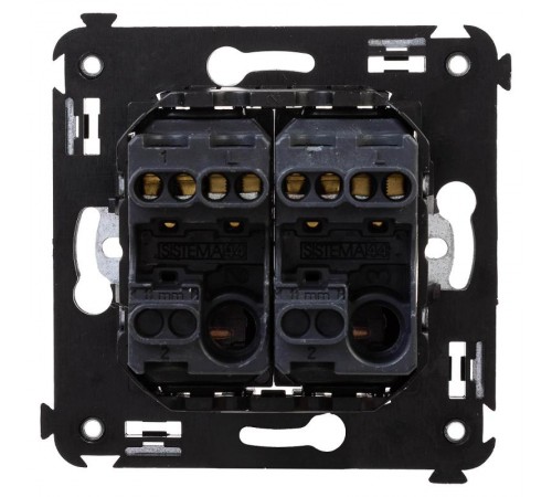 Выключатель двухклавишный в стену, "Avanti", "Закаленная сталь"  4404104  DKC