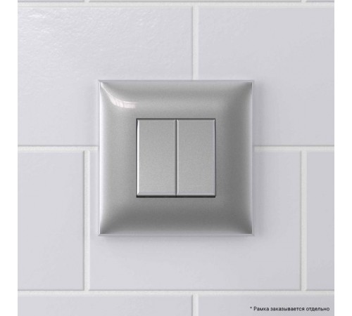 Выключатель двухклавишный в стену, "Avanti", "Закаленная сталь"  4404104  DKC