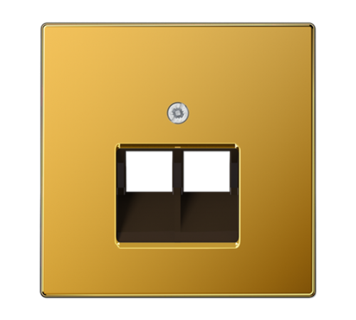 Крышка для двойной телефонной и компьютерной розетки UAE; золото  LS969-2UAGGO  Jung