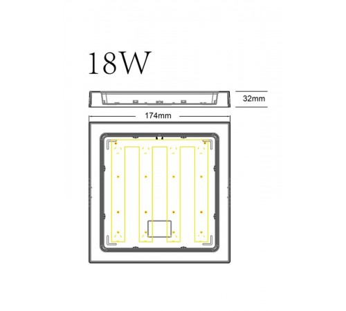 Светильник светодиодный LED 20-18-4K накладной квадратный 18Вт 4000К  Б0057453  ЭРА