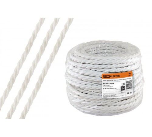 Ретро провод "Эко" 3х2,5 витой ГОСТ белый (20м)  SQ2801-0204  TDM