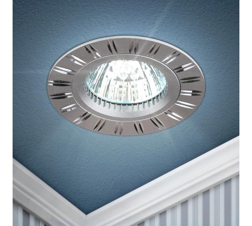 Светильник встраиваемый под лампу KL33 AL/SL/1 MR16,12V, 50W серебро  Б0049564  ЭРА