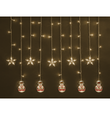 Гирлянда  95 024 NGF-D037-01 (бахрома звезды и снеговики WW 3*0.6м IP20  95024  Navigator