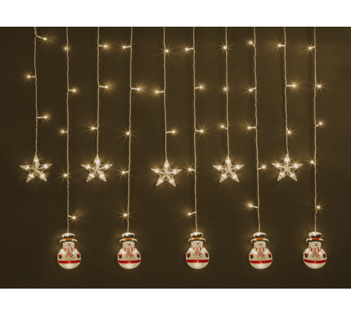 Гирлянда  95 024 NGF-D037-01 (бахрома звезды и снеговики WW 3*0.6м IP20  95024  Navigator