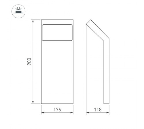 Светильник LGD-ECRAN-BOLL-H900-9W Warm3000 (GR, 108 deg, 230V) (Arlight, IP65 Металл, 3 года)  029992  Arlight