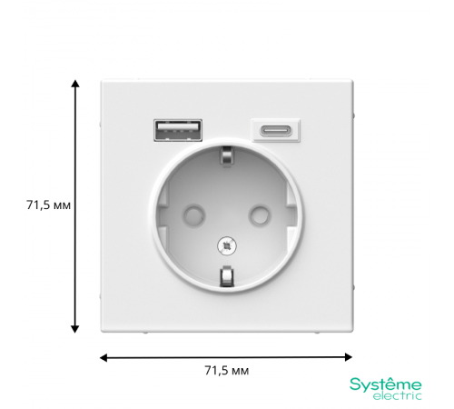 ArtGallery Лотос Розетка 16А с 2 USB A+C, 5В/2,4А/3,0А, 2х5В/1,5А, механизм  GAL001332  SE