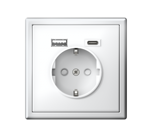 ArtGallery Лотос Розетка 16А с 2 USB A+C, 5В/2,4А/3,0А, 2х5В/1,5А, механизм  GAL001332  SE