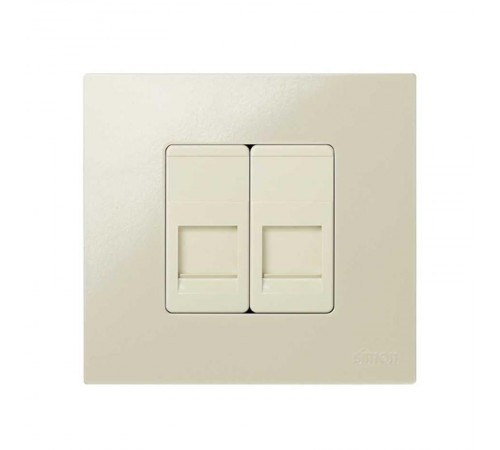 Simon 27 Адаптер со шторками на 1 коннектор AMP (UTP, FTP, RJ12), узкий модуль, S27, слоновая кость  27087-31  Simon