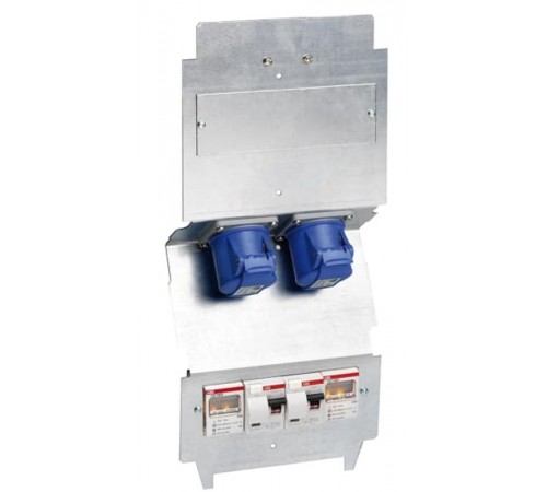 Панель монтажная CWFB2216E/16A, оцинкованная сталь 2xCEE 2P+E, 2хАВДТ C16, 30mA, 2 счетчика электроэнергии  2CMA177242R1000  ABB