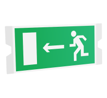 Односторонний рассеиватель ST-46  для URAN STANDARD с пиктограммой ПЭУ 001 Выход налево (202х96)  4502004400  Световые Технологии