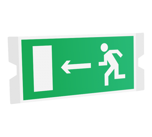 Односторонний рассеиватель ST-46  для URAN STANDARD с пиктограммой ПЭУ 001 Выход налево (202х96)  4502004400  Световые Технологии