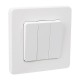 Inspiria Белый Выключатель 3-клавишный С/У без рамки  673540  Legrand