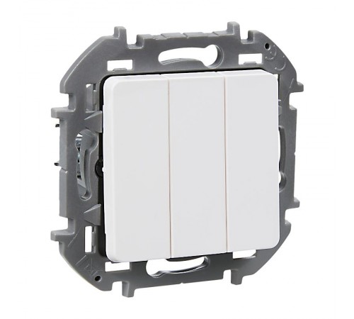 Inspiria Белый Выключатель 3-клавишный С/У без рамки  673540  Legrand