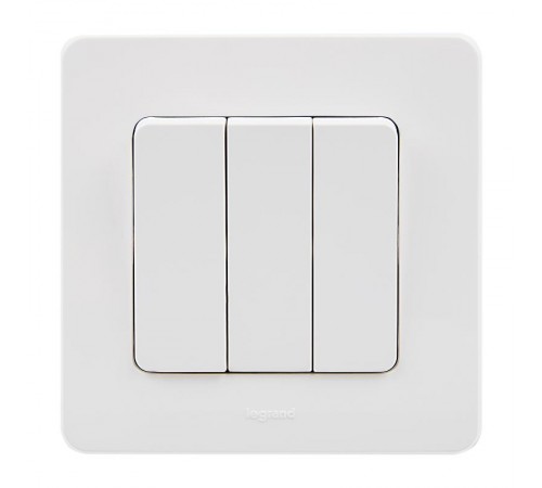 Inspiria Белый Выключатель 3-клавишный С/У без рамки  673540  Legrand