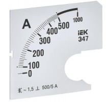 Шкала смен. для амперметра Э47 500/5А-1,5 72х72мм  IPA10D-SC-0500  IEK