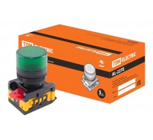 Лампа AL-22TE сигнальная d22мм зеленый неон/230В цилиндр   SQ0702-0011  TDM