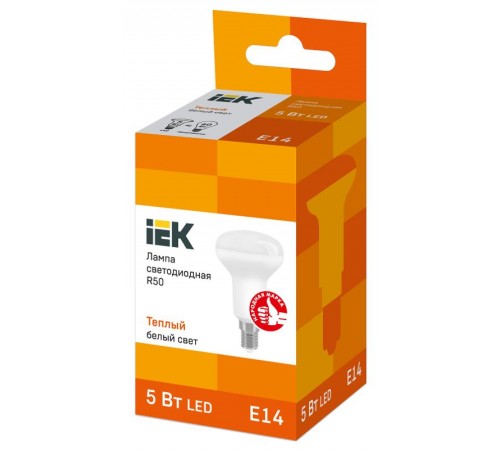 Лампа светодиодная LED 5Вт Е14 220В 3000К R50 рефлектор  LLE-R50-5-230-30-E14  IEK
