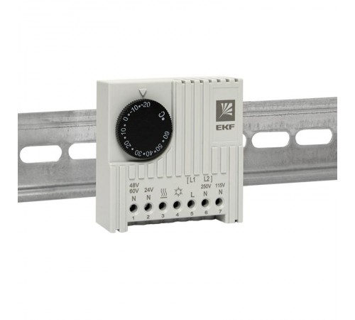 Термостат NO/NC (охлаждение/обогрев) на DIN-рейку 5-10A 230В IP20 EKF PROxima  thermo-no-nc-din  EKF