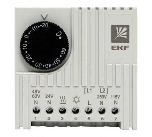 Термостат NO/NC (охлаждение/обогрев) на DIN-рейку 5-10A 230В IP20 EKF PROxima  thermo-no-nc-din  EKF
