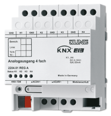 Аналоговый актуатор, 4 канала, для работы аналогового вывода требуется питание 24 В АС. Необходимое питание может обеспечить блок питания арт. WSSV 10