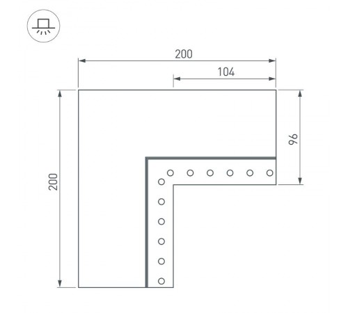 Угол SL-LINIA55-FANTOM-EDGE внутренний (Arlight, Металл)  030136  Arlight