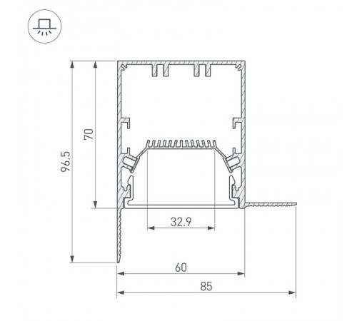 Угол SL-LINIA55-FANTOM-EDGE внутренний (Arlight, Металл)  030136  Arlight