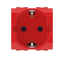 Розетка со шторками з/к 2мод. 16А IP20 красная Brava  76482R  DKC
